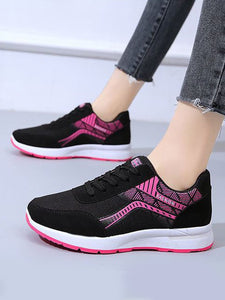 Mesh Panel Contrasting Color Breathable Lightweight Sneakers CN110