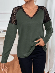 Casual Loose V Neck Knitted Top OY44