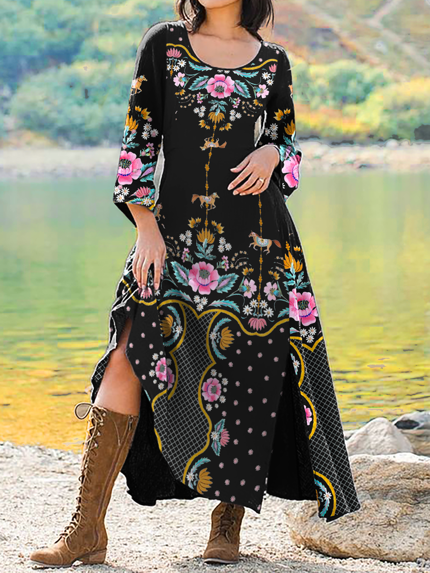 Vacation Loose Floral Dress AW10012