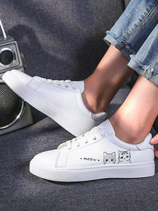 Cat White Lightweight Casual Sneakers CN53