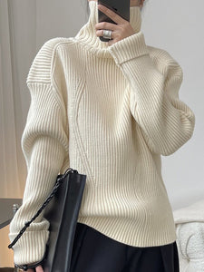 Plain Crew Neck Wool/Knitting Casual Sweater ZY221