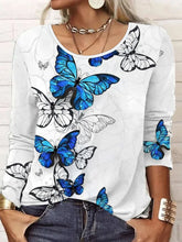 Load image into Gallery viewer, Casual Crew Neck Butterfly T-Shirt 2023 QAL57
