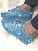 Load image into Gallery viewer, Glitter Sparkling Personalized Casual Flat Sneakers AD570
