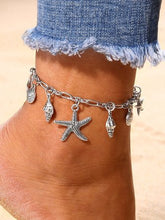 Load image into Gallery viewer, Bohemian Style Silver Seashell Starfish Pattern Anklet Holiday Dress Women&#x27;s Jewelry CN21
