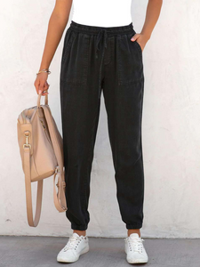 Plain Loose Casual Casual Pocketed Pant ZK117