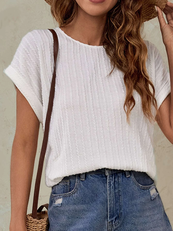Cotton-Blend Regular Fit Casual Plain T-Shirt OA40