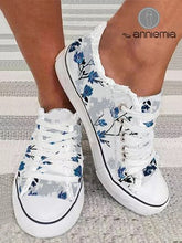 Load image into Gallery viewer, Women&#x27;s Casual Floral Printing Lace-Up Canvas Shoes CN82 AD833
