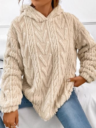 Fluff/Granular Fleece Fabric Casual Long sleeve Plain Sweatshirt QAL56