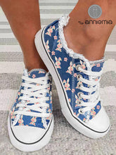 Load image into Gallery viewer, Easter Day Bunny Floral Print Casual Lace-Up Canvas Shoes CN37
