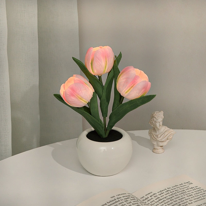 LED Tulip Night Light Simulation Flower Table Lamp W347 Wonderland Case