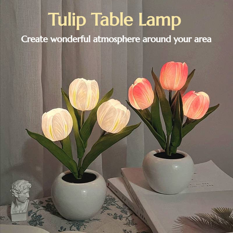 LED Tulip Night Light Simulation Flower Table Lamp W347 Wonderland Case