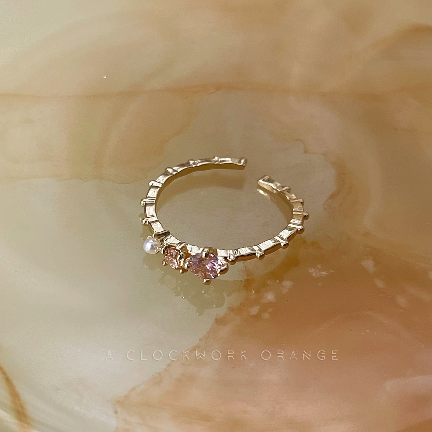 Pink Heart Starfire Ring LIN08 Wonderland Case