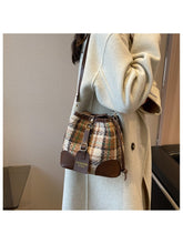 Load image into Gallery viewer, Retro Plaid Patchwork Canvas Bucket Bags OT8
