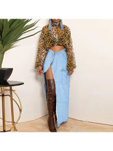 Load image into Gallery viewer, Fashion Split Hem Pure Color Denim Skirt AD375
