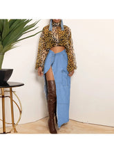 Load image into Gallery viewer, Fashion Split Hem Pure Color Denim Skirt AD375
