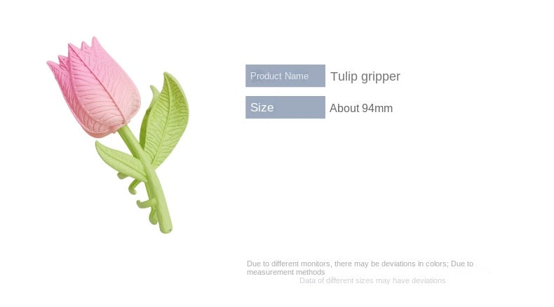 Korean Fashion Pink 3D Tulip Hair Claws Shark Clip Floral Hair Accessories Ada2022