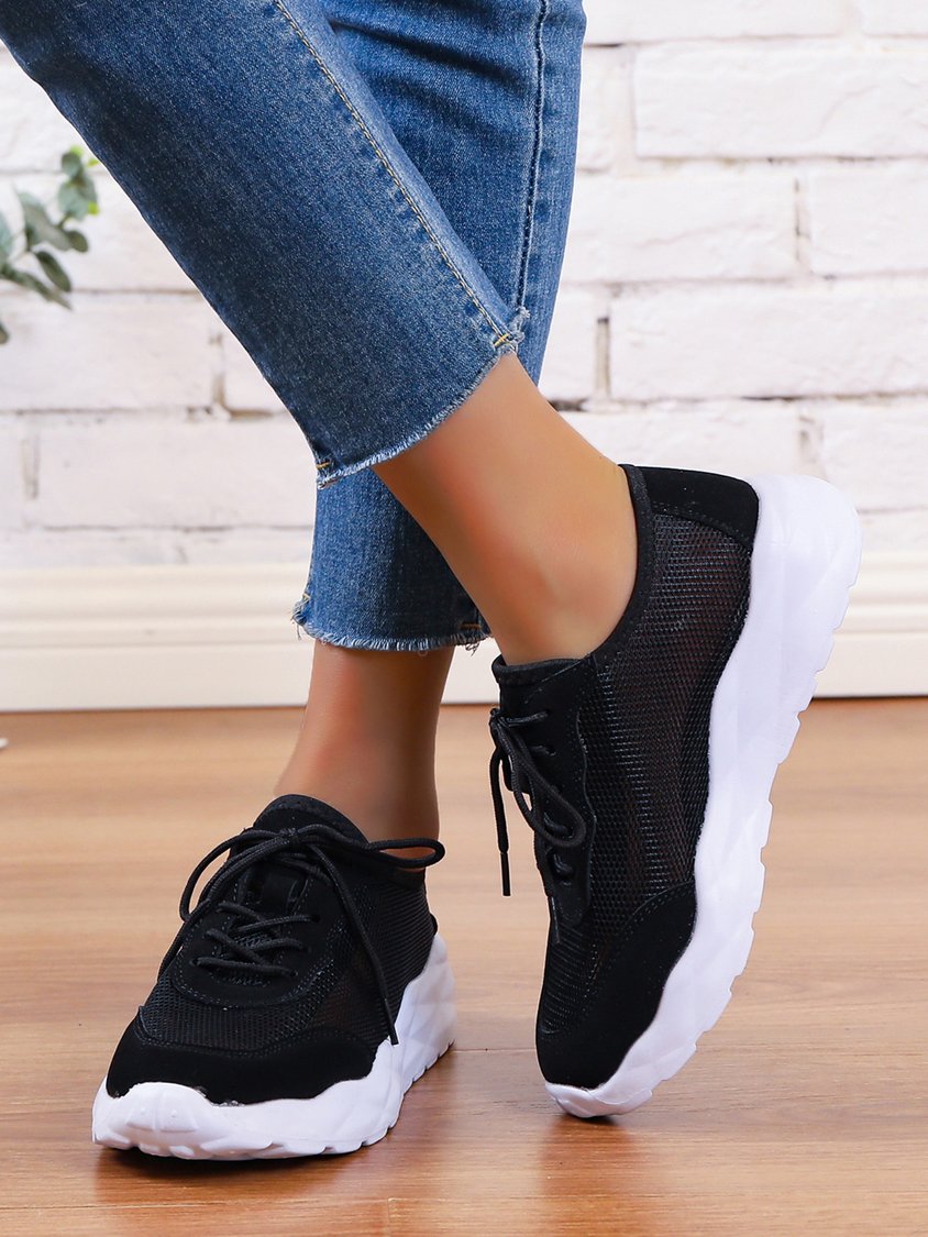 Breathable Mesh Split Joint Casual Lace-Up Sports Shoes CN95