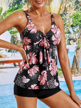Load image into Gallery viewer, Vacation Floral Printing V Neck Tankinis Two-Piece Set QAP18
