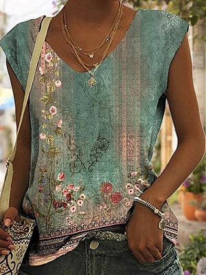 Floral Loose Vacation Tank Top AC10023