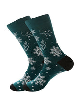 Load image into Gallery viewer, Christmas Cotton Jacquard Santa, Elk, Snowflake Pattern Socks, Festive Matching Red Socks PJ8
