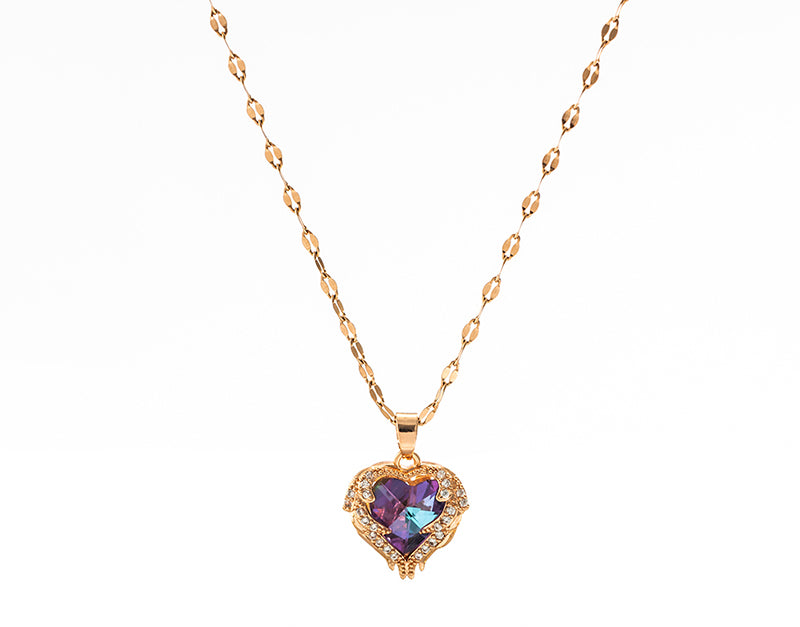Zircon Heart Pendant Necklace W344 Wonderland Case