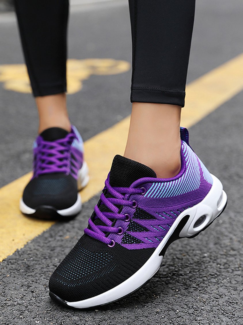 Breathable Mesh Fabric Color Block Sport Sneakers CN44