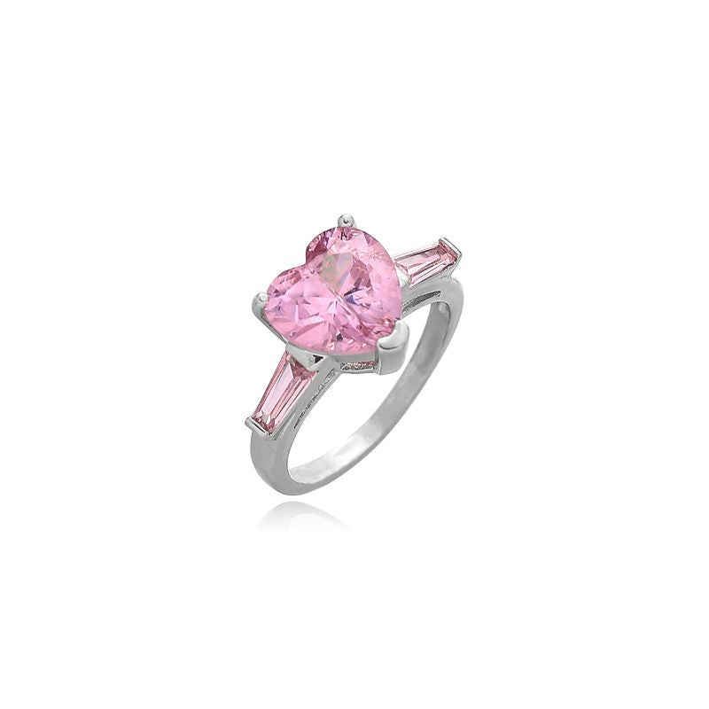 Sterling Silver Pink Paris Heart Ring LIN39 Wonderland Case