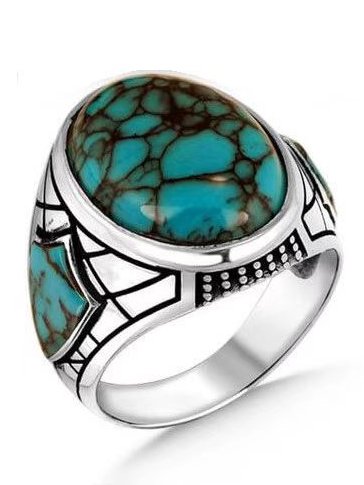 Ethnic Vintage Turquoise Ring Women's Jewelry AA56