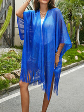Load image into Gallery viewer, Vacation Plain Tassel Coverup QAP19
