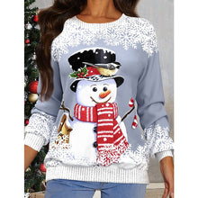 Load image into Gallery viewer, Women&#39;s Sweatshirt Pullover Active Streetwear Christmas Green Wine Light gray Snowman Snowflake Reindeer Christmas Long Sleeve S M L XL XXL PC95
