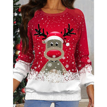 Load image into Gallery viewer, Women&#39;s Sweatshirt Pullover Active Streetwear Christmas Green Wine Light gray Snowman Snowflake Reindeer Christmas Long Sleeve S M L XL XXL PC95
